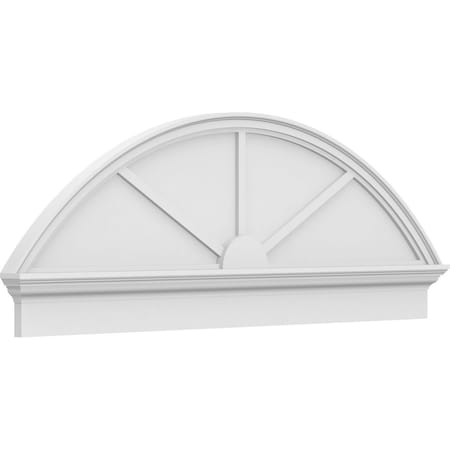 Ekena Millwork Segment Arch 3 Spoke Architectural Grade PVC Combination Pediment, 60"W x 21-7/8"H x 2-3/4"P PEDPC060X220SEG03